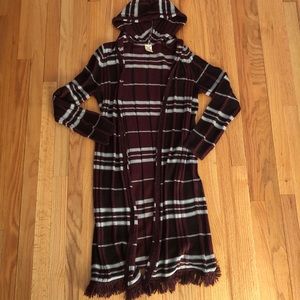 Burgundy striped cardigan